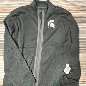 Green Full-Zip Jacket with Logo